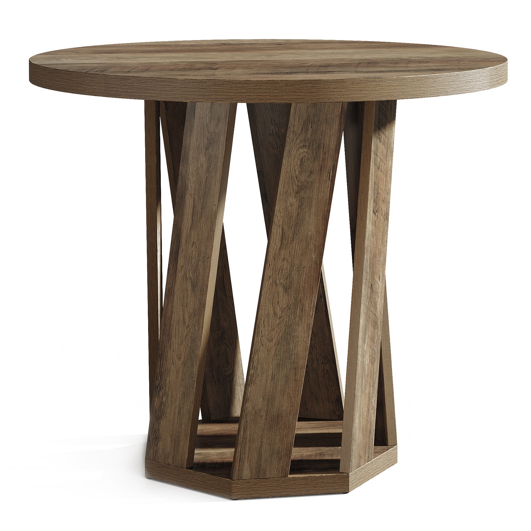 Tribesigns Table de conférence ronde 80 cm pour 2 à 4 personnes, Table de bureau robuste