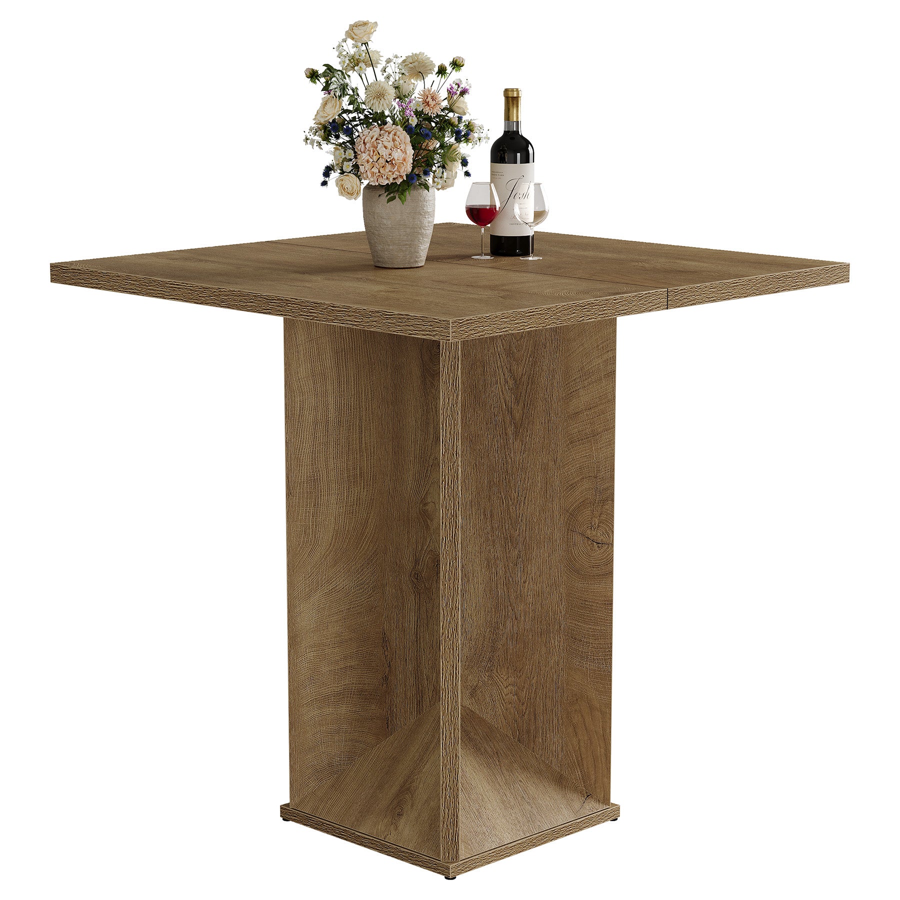 Table de bar carrée de 80 cm hauteur de bar d'angle idéale pour pub et bistro