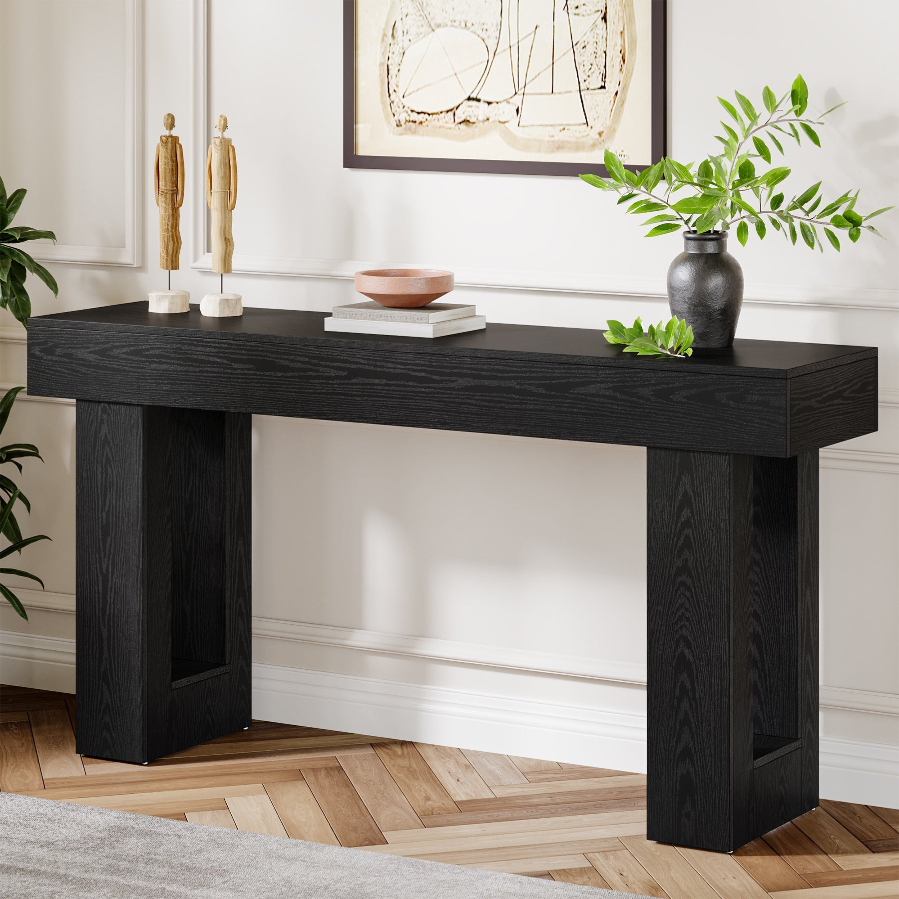 Tribesigns Console rectangulaire en bois de 160 cm de diamètre à placer derrière un canapé
