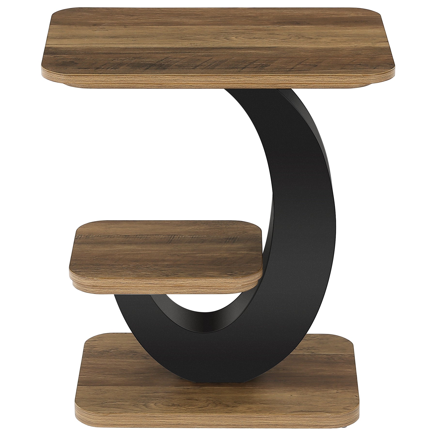 Tribesigns Table d'appoint étroite de 60 cm à 2 niveaux, Style industriel en bois idéale pour le salon et la chambre