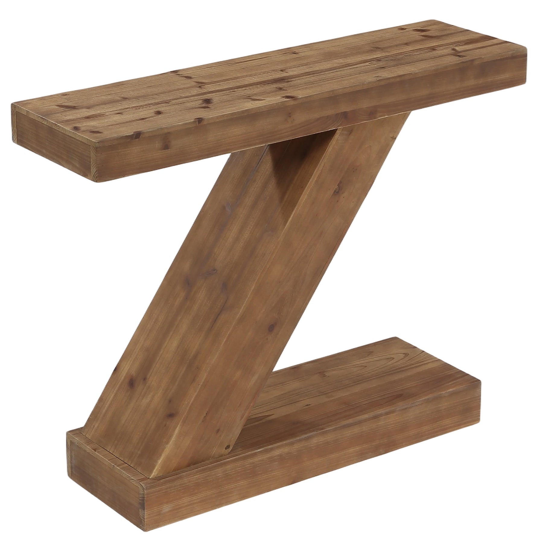 Tribesigns Console 105 cm, Table d'entrée en bois massif avec forme en Z