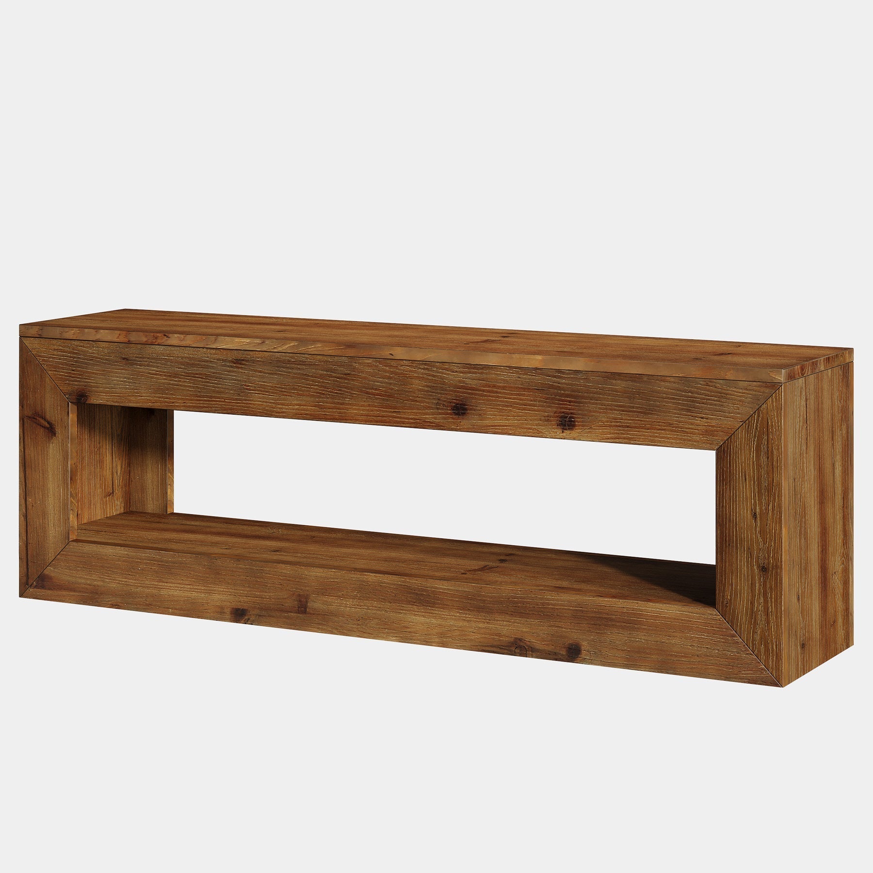 Tribesigns Meuble TV 120 cm en bois massif avec rangement, Meuble bas rustique pour équipement multimédia