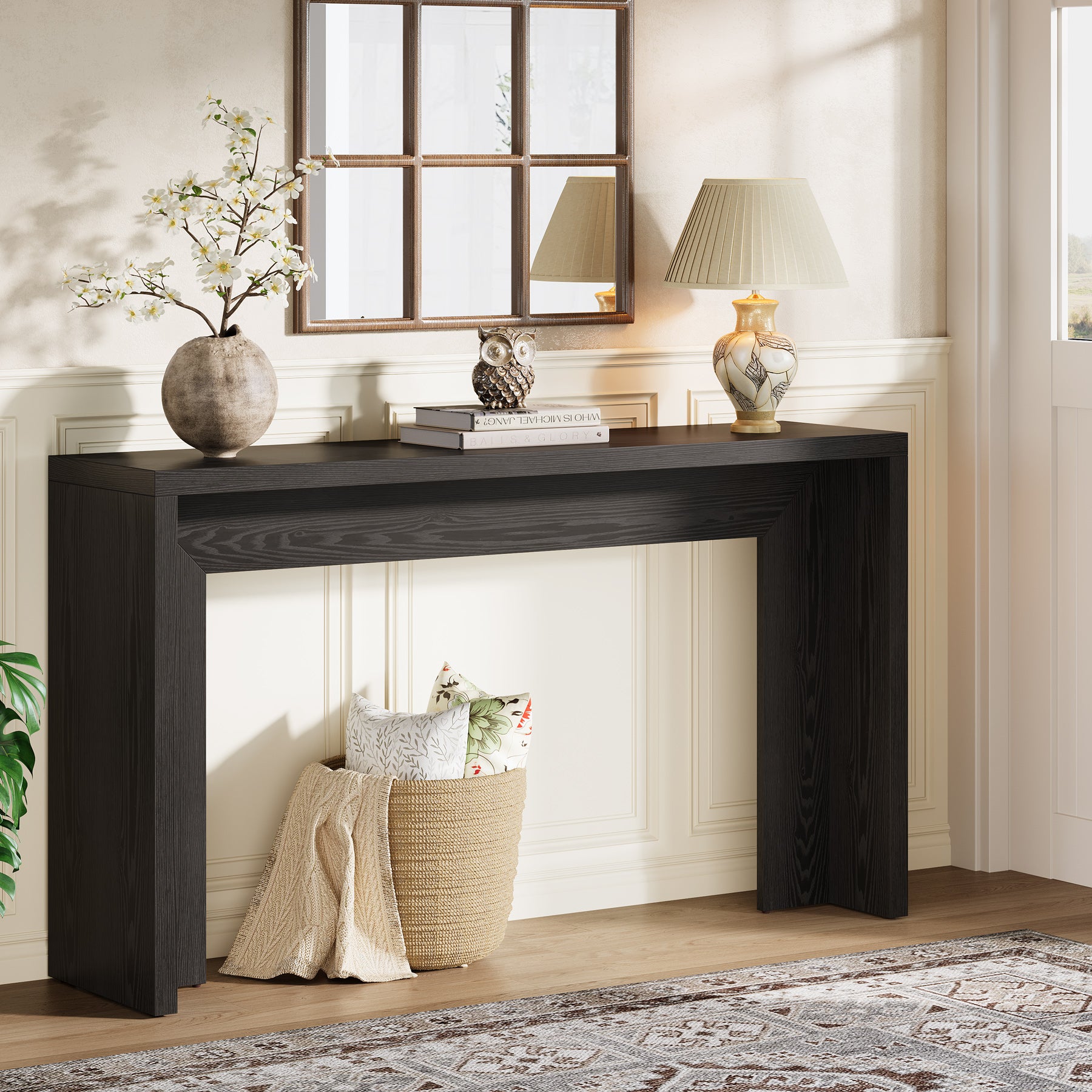 Table console rustique de 140 cm, Table de canapé de ferme Table d'entrée