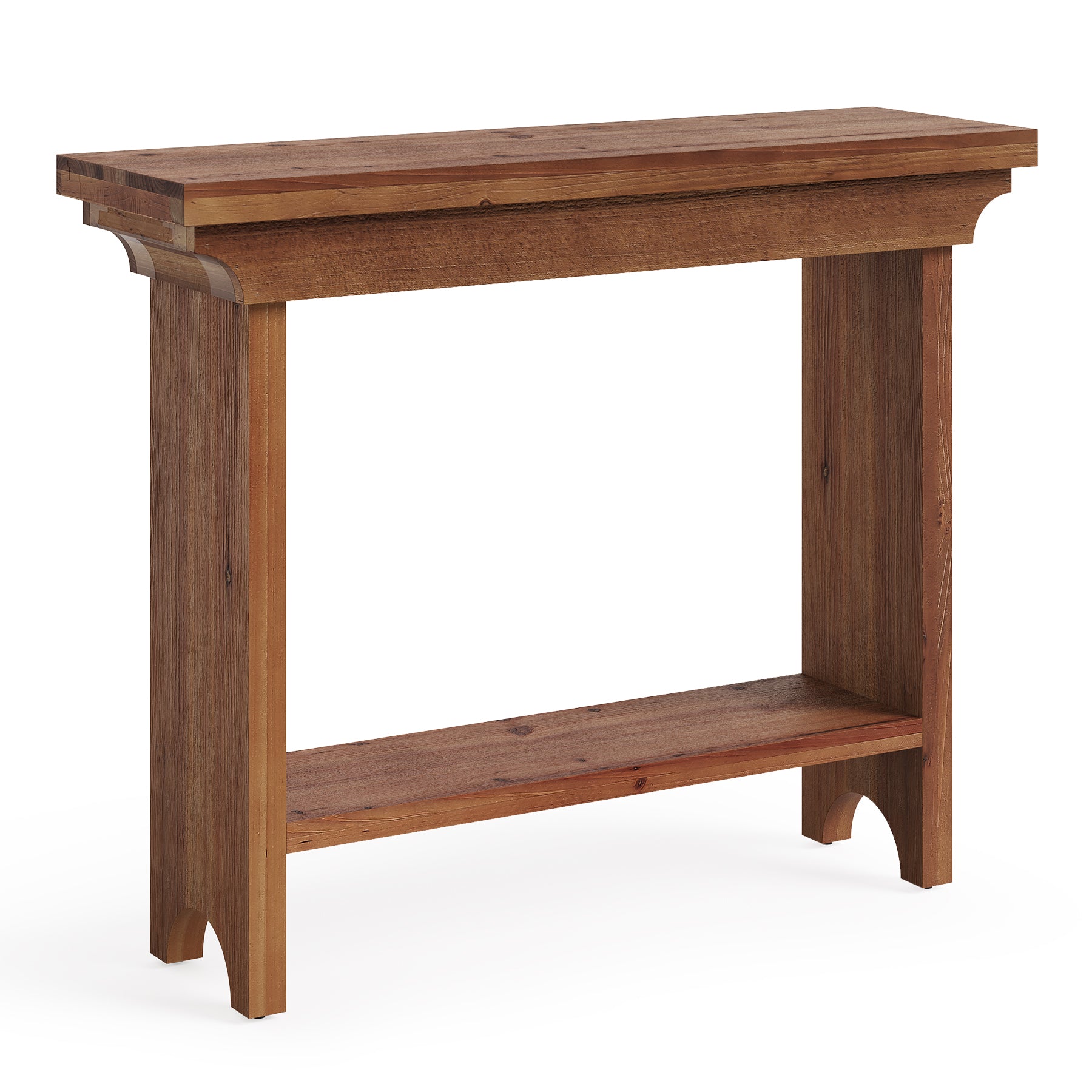 Tribesigns Console en bois massif de 100 cm avec étagère inférieure, Table d'entrée étroite de style champêtre