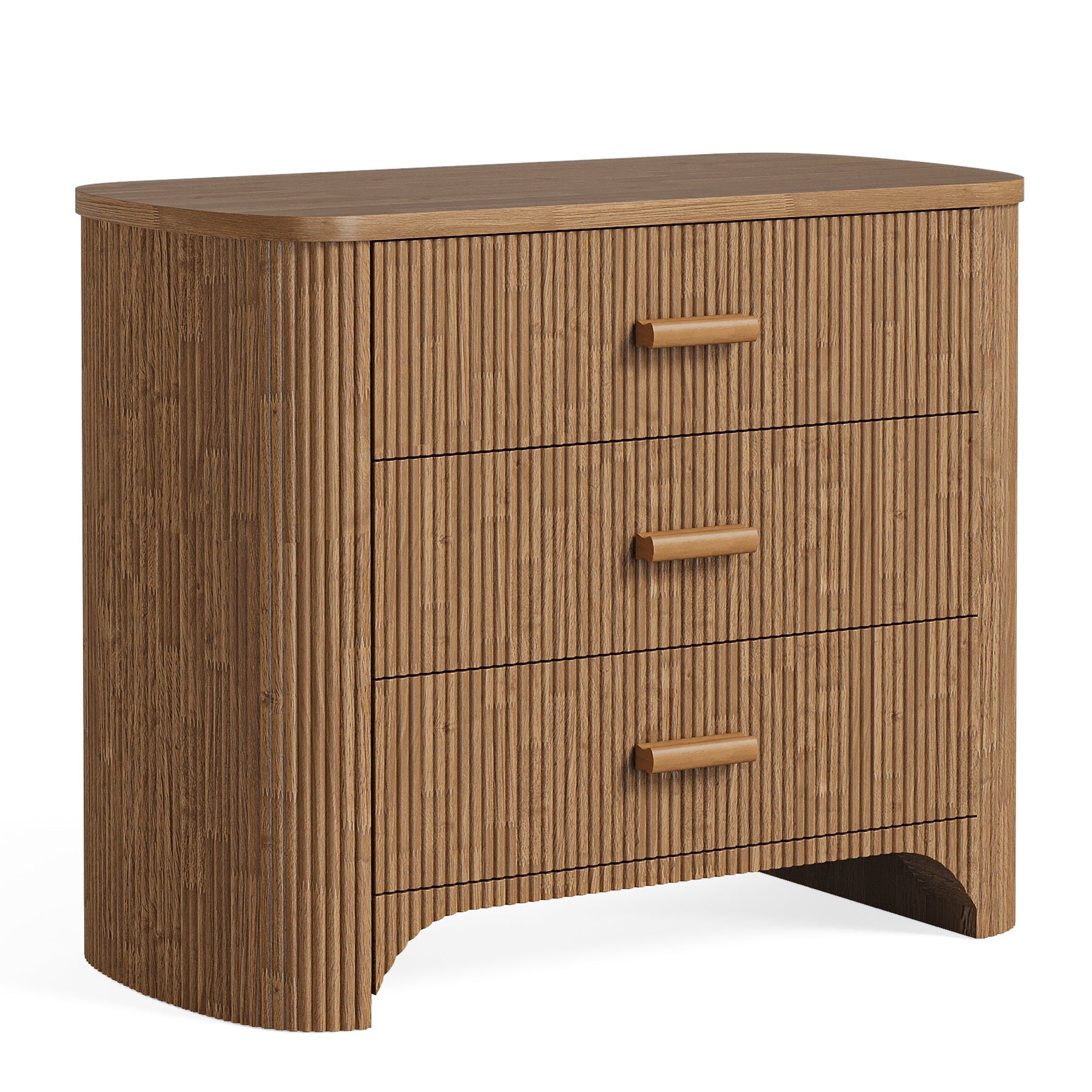 Tribesigns Table de chevet large à 3 tiroirs, Grande table d'appoint de style moderne du milieu du siècle