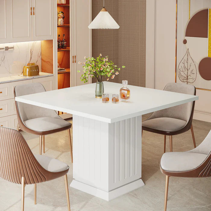 Tribesigns Table à manger de 90 cm, Table de cuisine carrée moderne pour 4 personnes