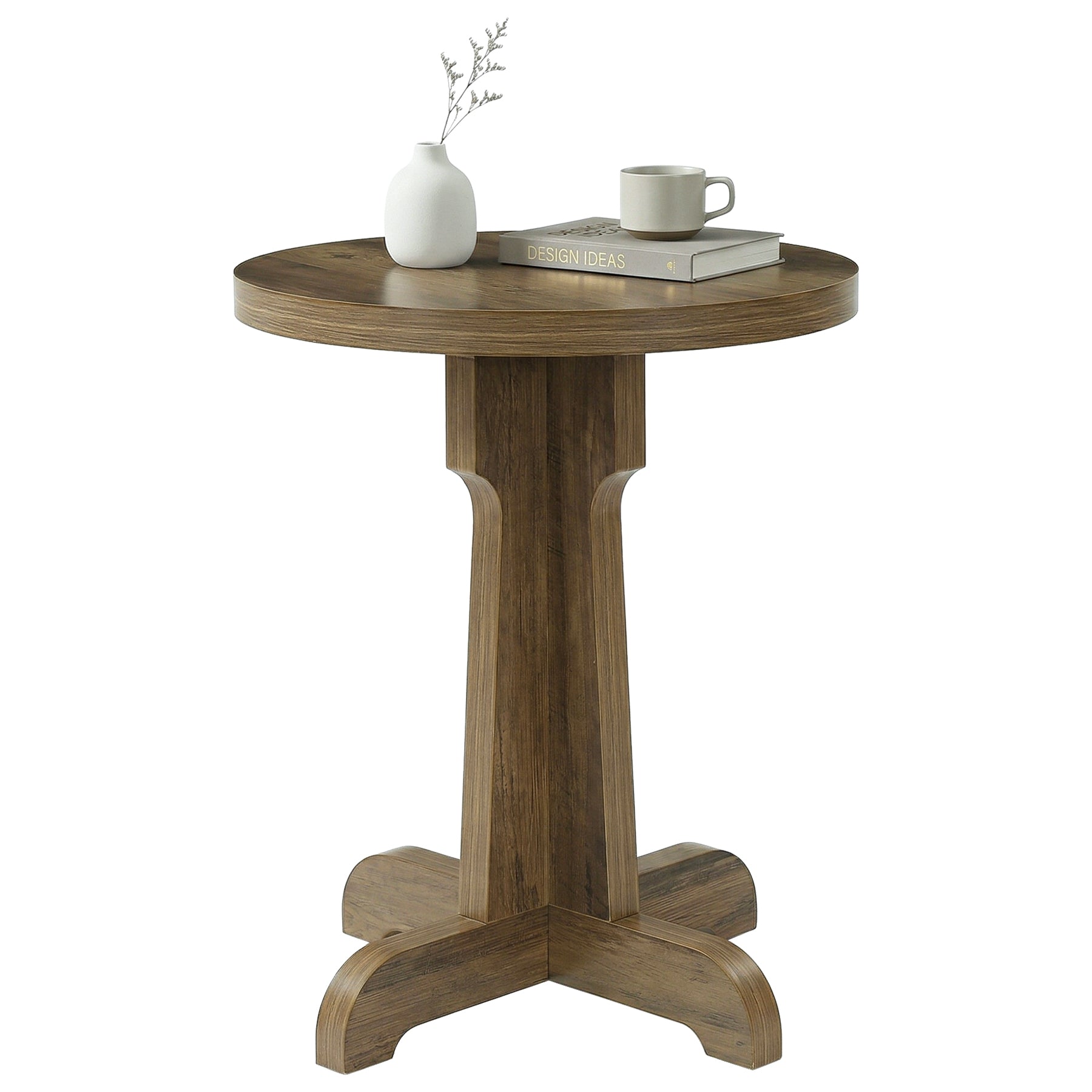 Tribesigns Table de salle à manger ronde 60 cm pour 2 personnes, Petite table de cuisine style champêtre