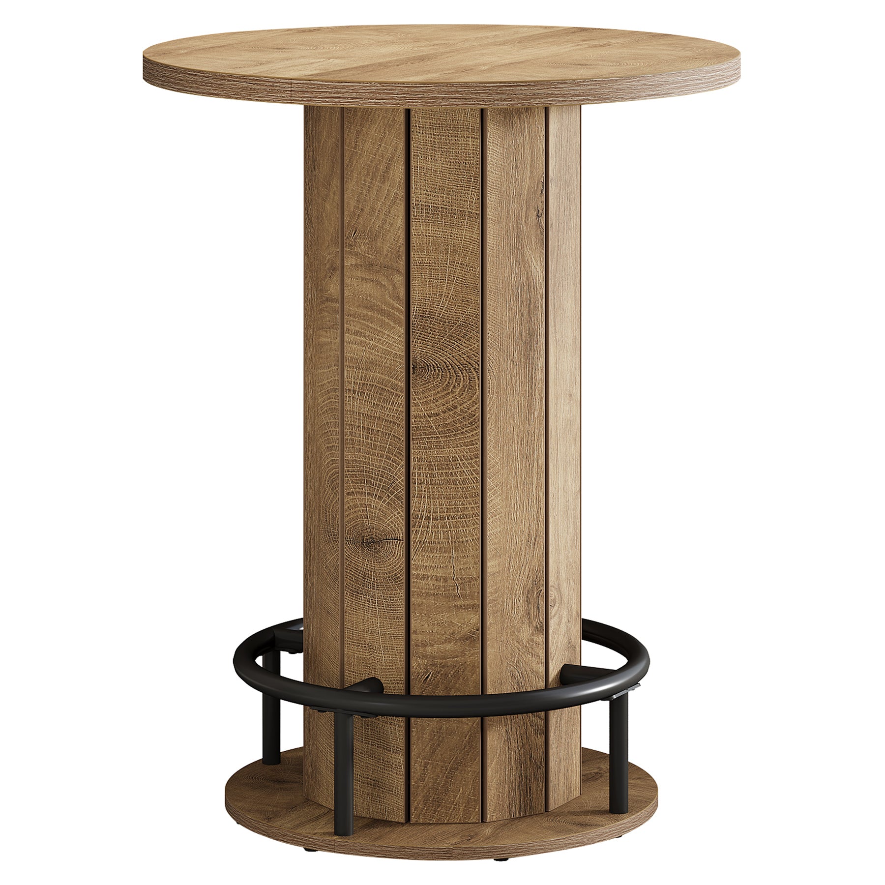 Tribesigns Table haute ronde de 100 cm de haut, Table de bistrot Plateau de table 80 x 80 cm