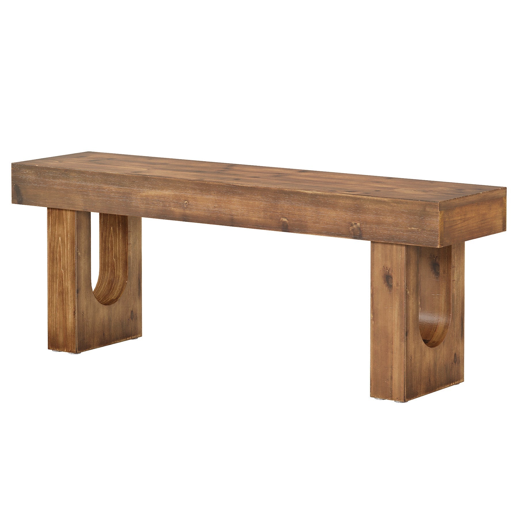 Tribesigns Banc de 120 cm en bois massif, Banc d'entrée en pin avec un piètement robuste en forme de U