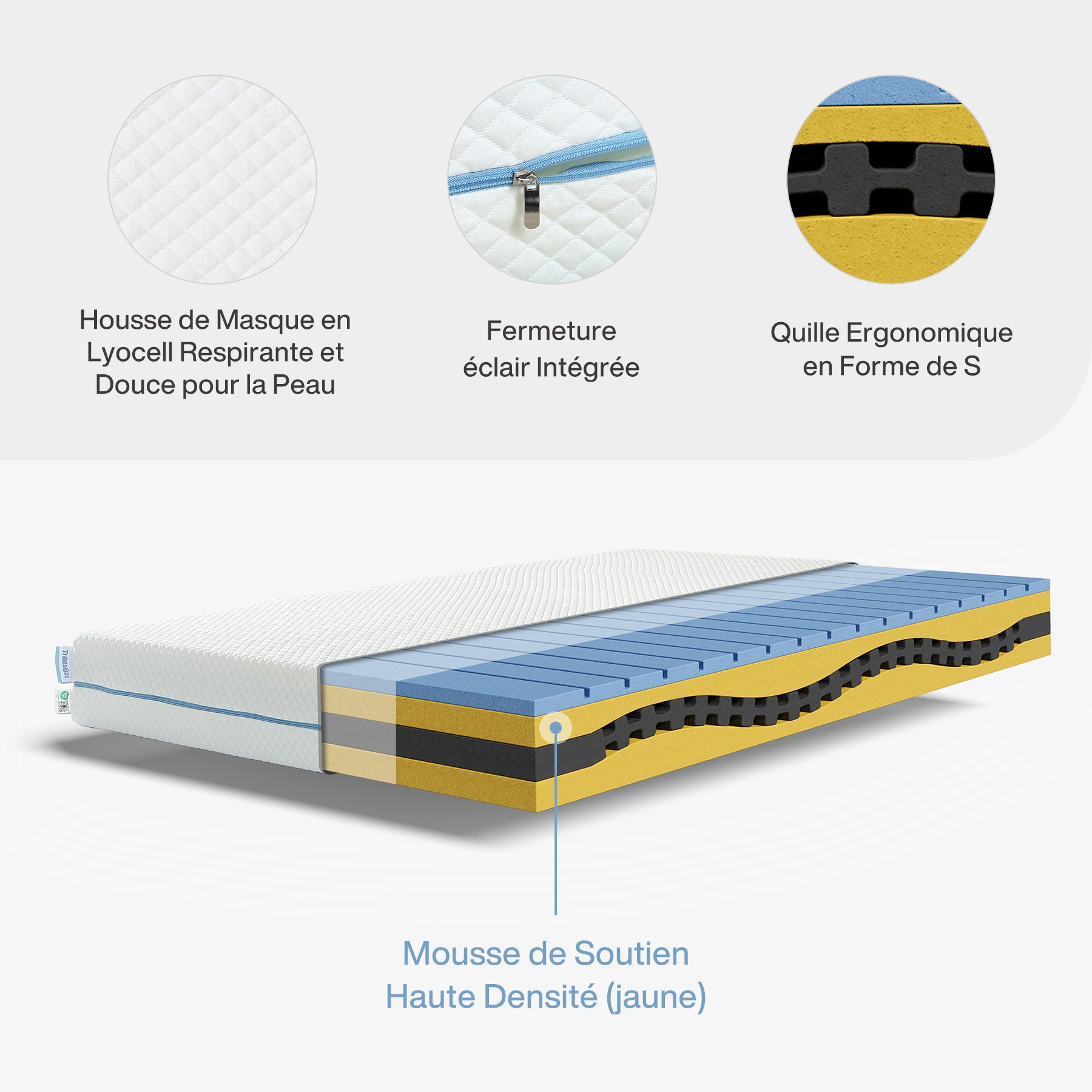 Tribesigns Matelas 90x200 cm, Épaisseur 20 cm, Matelas en Mousse à Mémoire de Forme