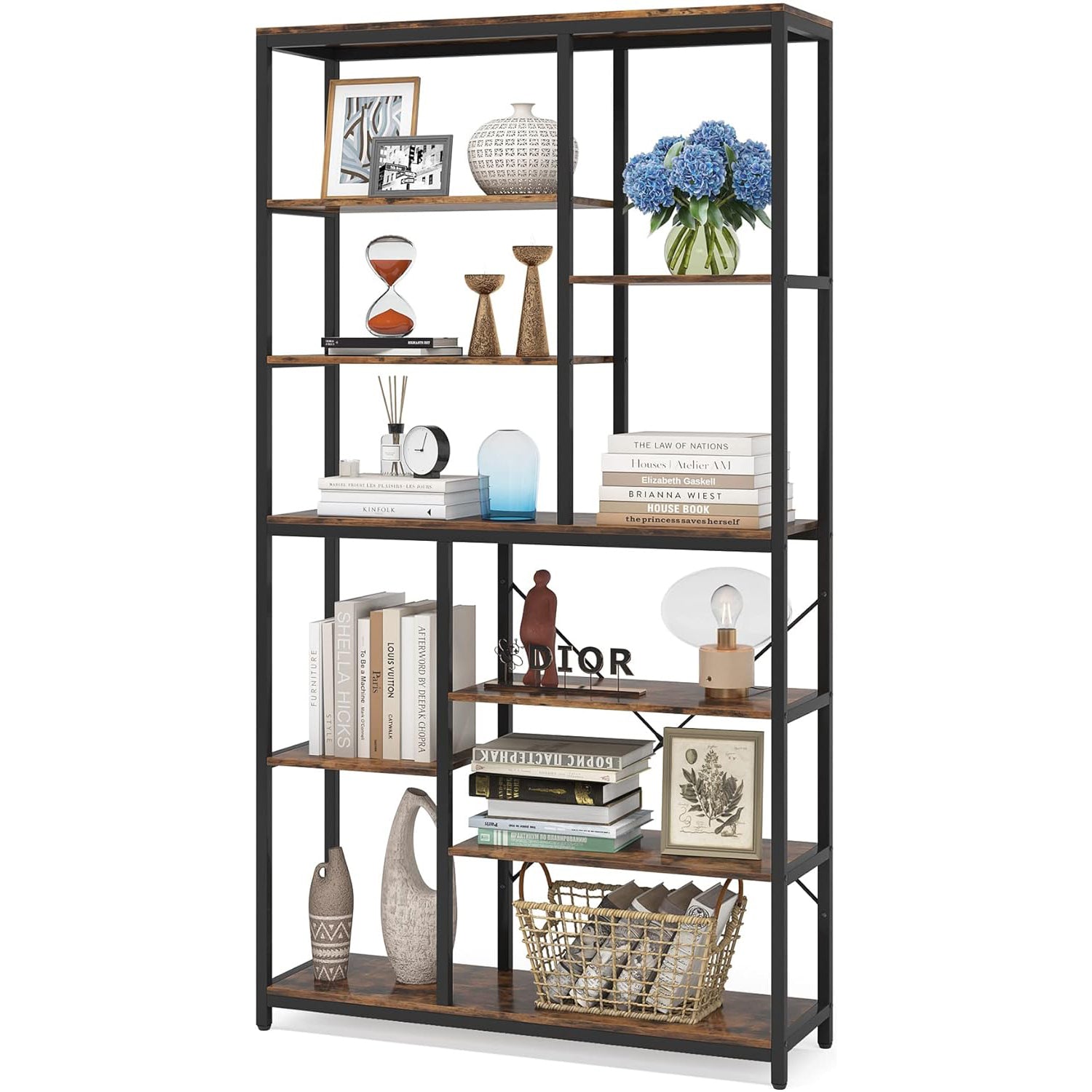 Tribesigns Bibliothèque murale, Étagère de rangement à 9 niveaux