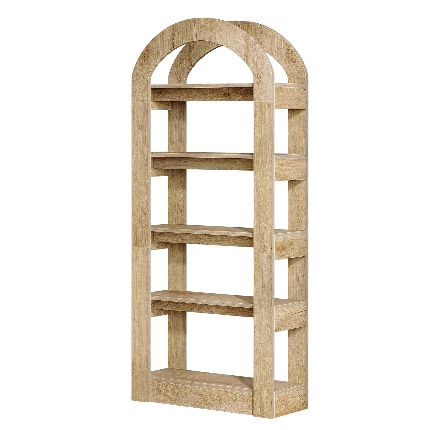Tribesigns Bibliothèque 5 niveaux 180 cm, Bibliothèque en bois en forme d'arche