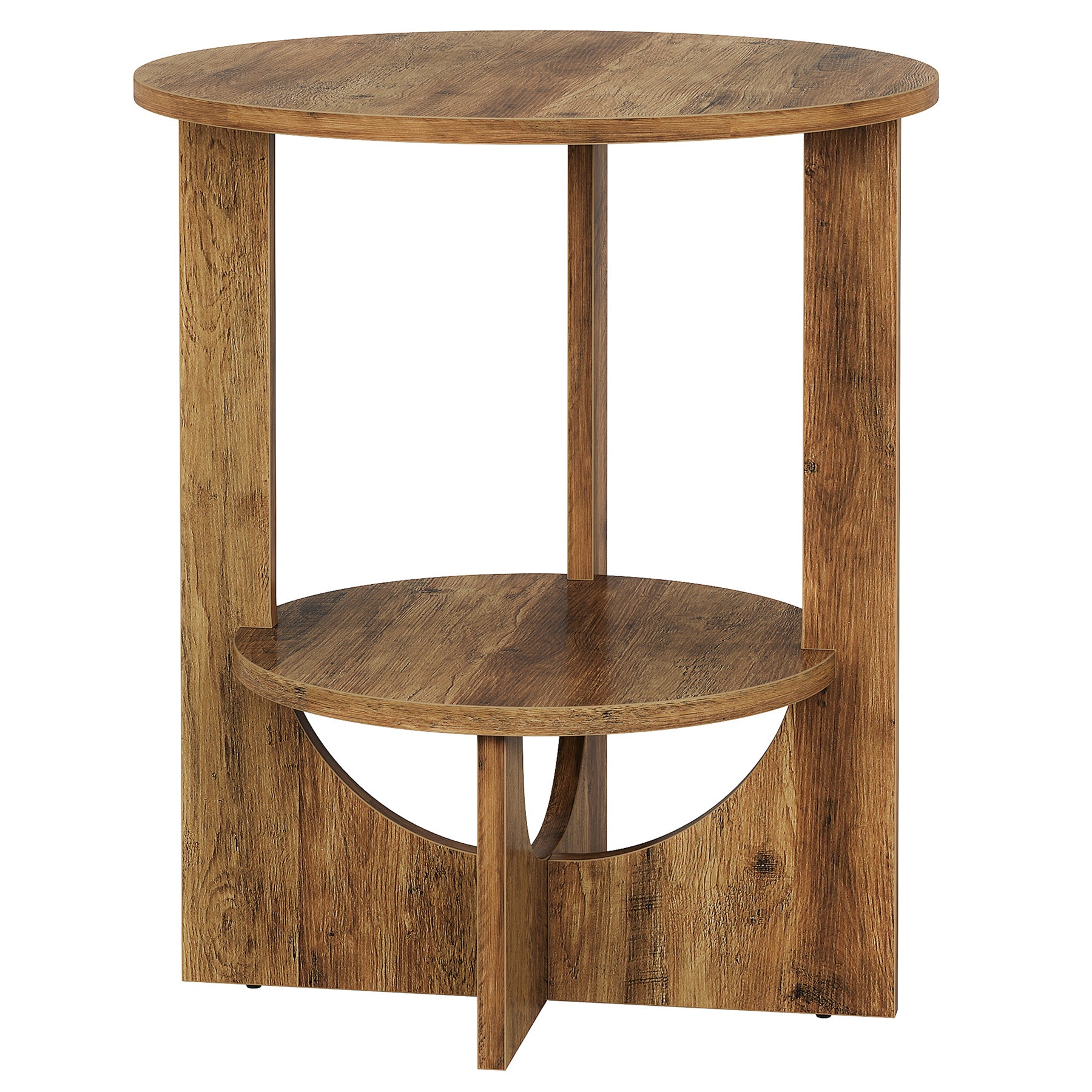 Tribesigns Table d'appoint ronde à 2 niveaux pour salon 50 x 50 x 65 cm, Petite table basse