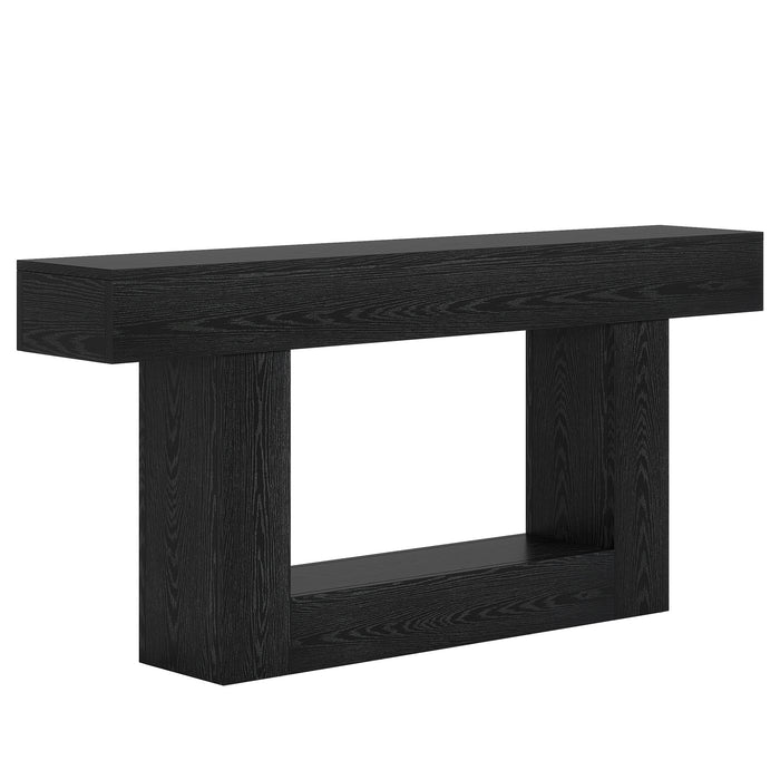 Tribesigns Table console en bois de 160 cm, Table de canapé de ferme à 2 niveaux Table d'entrée