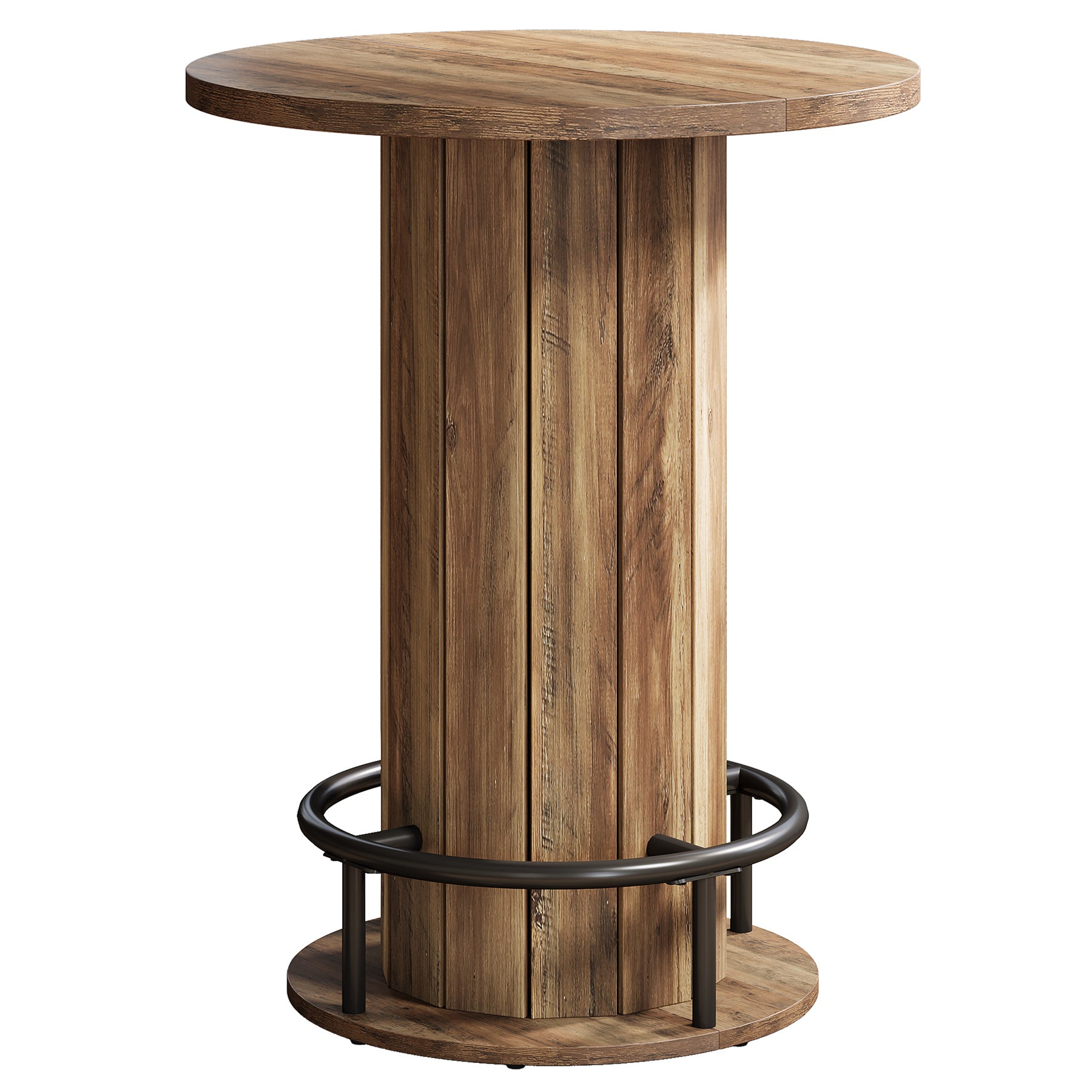 Tribesigns Table haute ronde de 100 cm de haut, Table de bistrot Plateau de table 80 x 80 cm