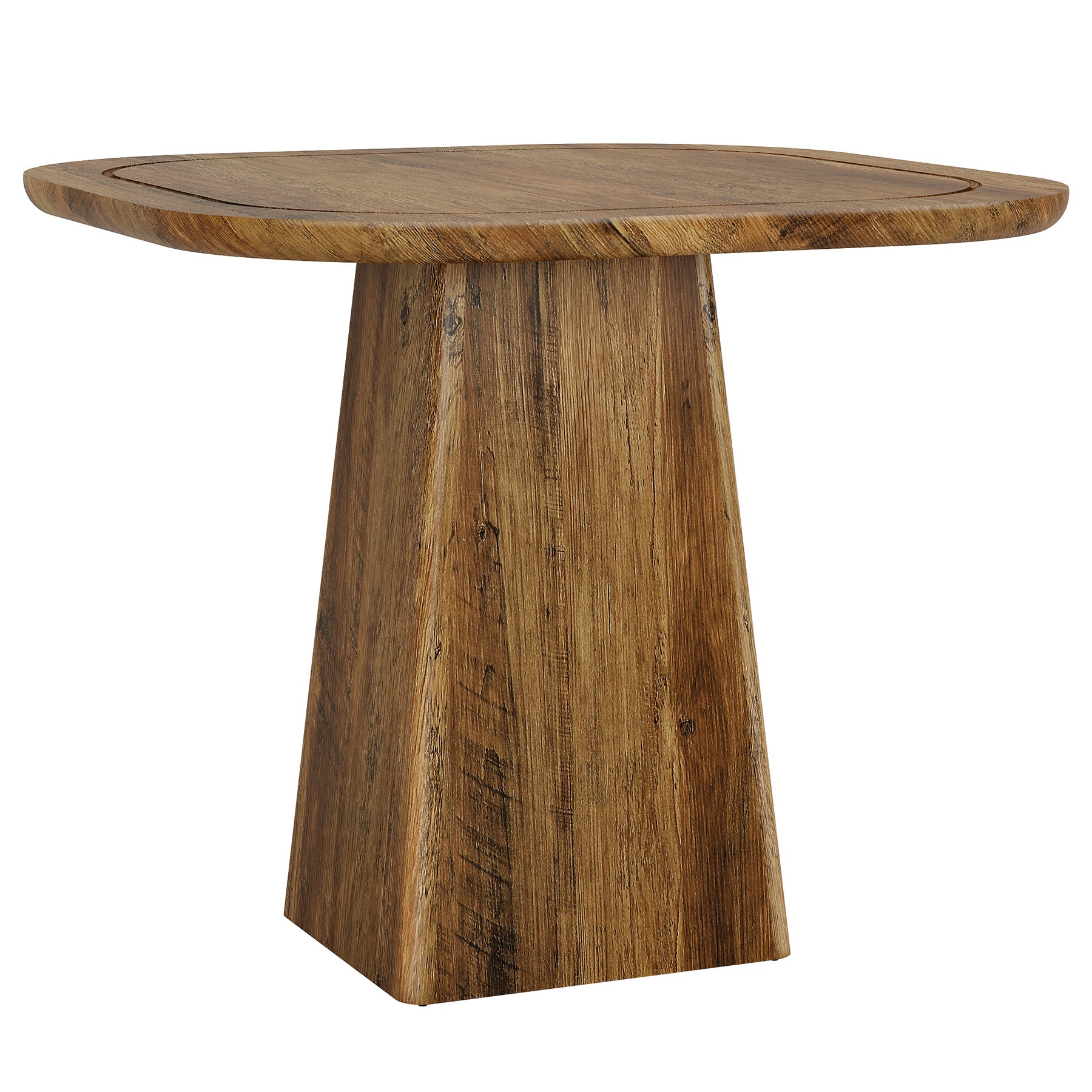 Tribesigns Table de salle à manger ronde pour 4 personnes 80 cm, Rustique avec structure en métal