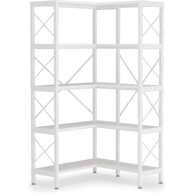 Tribesigns Bibliothèque d'angle, Grande étagère d'angle Industrielle Étagère d'angle sur pied