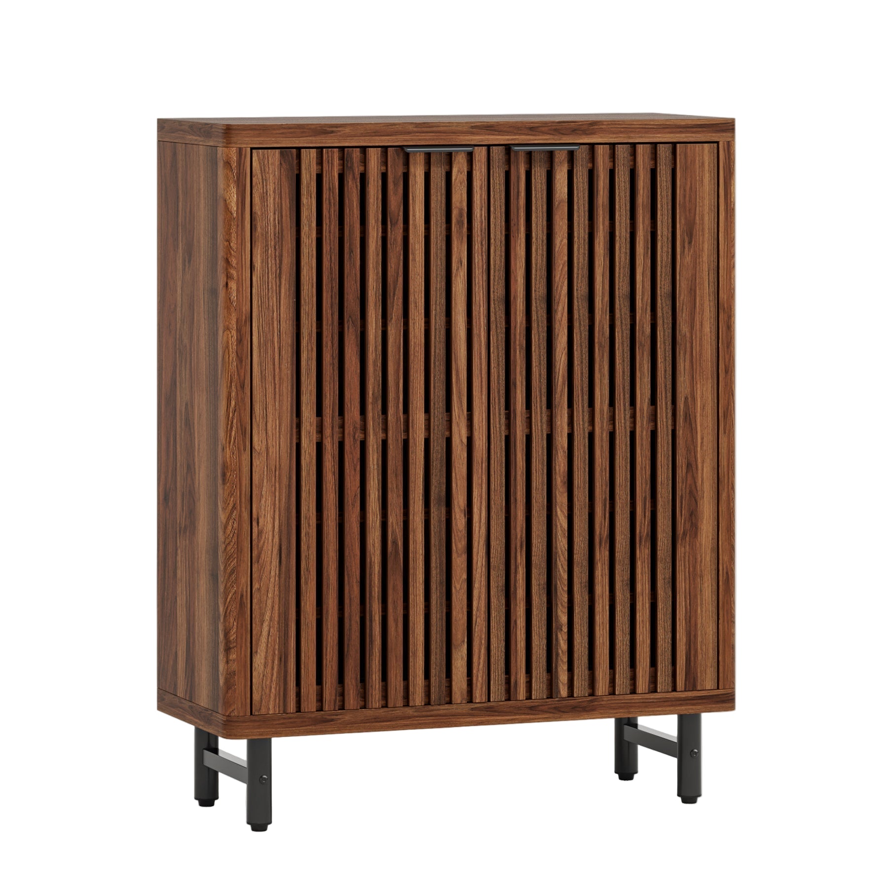 Tribesigns Meuble à chaussures en bois à 6 niveaux avec portes à persiennes et étagères réglables