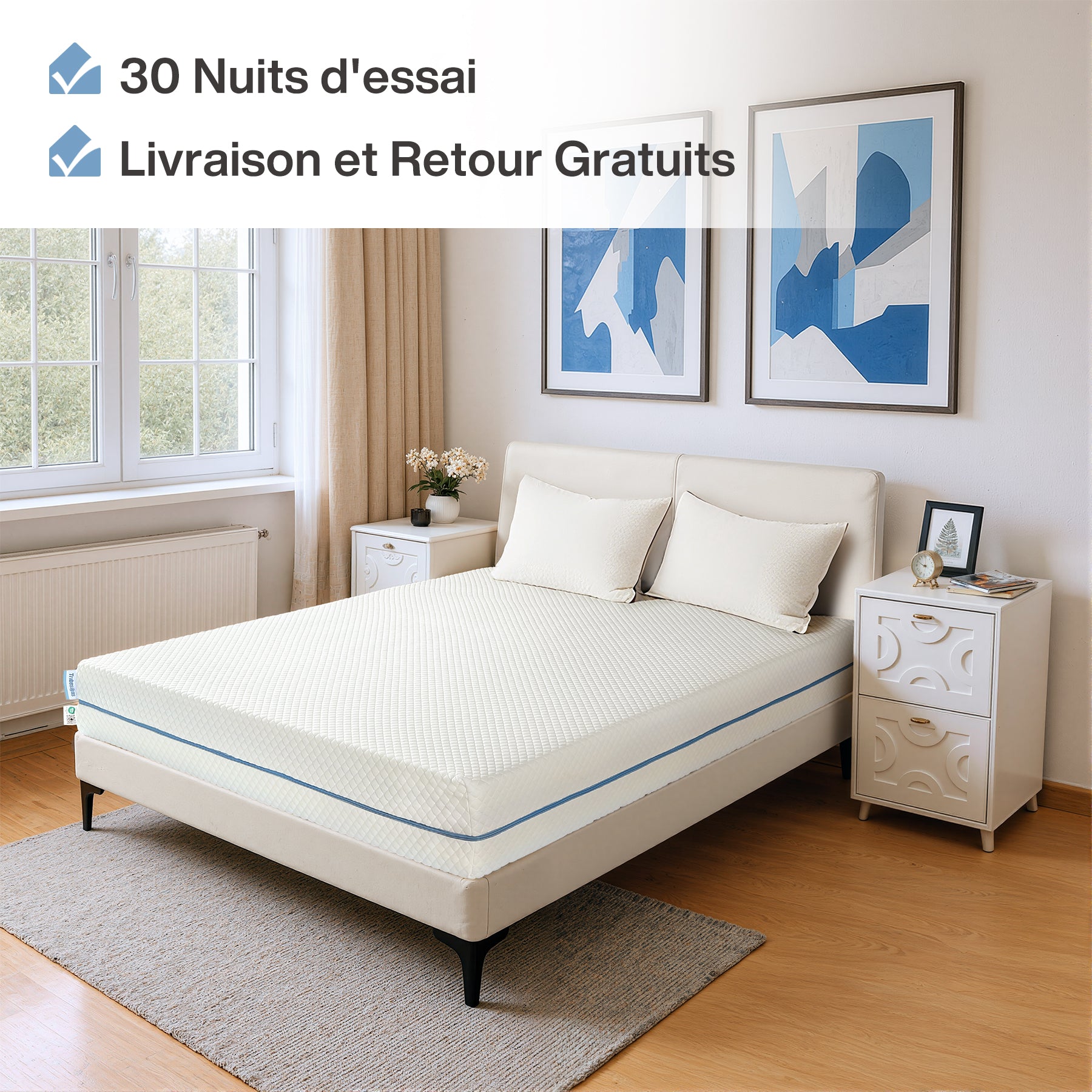 Tribesigns Matelas 90x200 cm, Épaisseur 20 cm, Matelas en Mousse à Mémoire de Forme