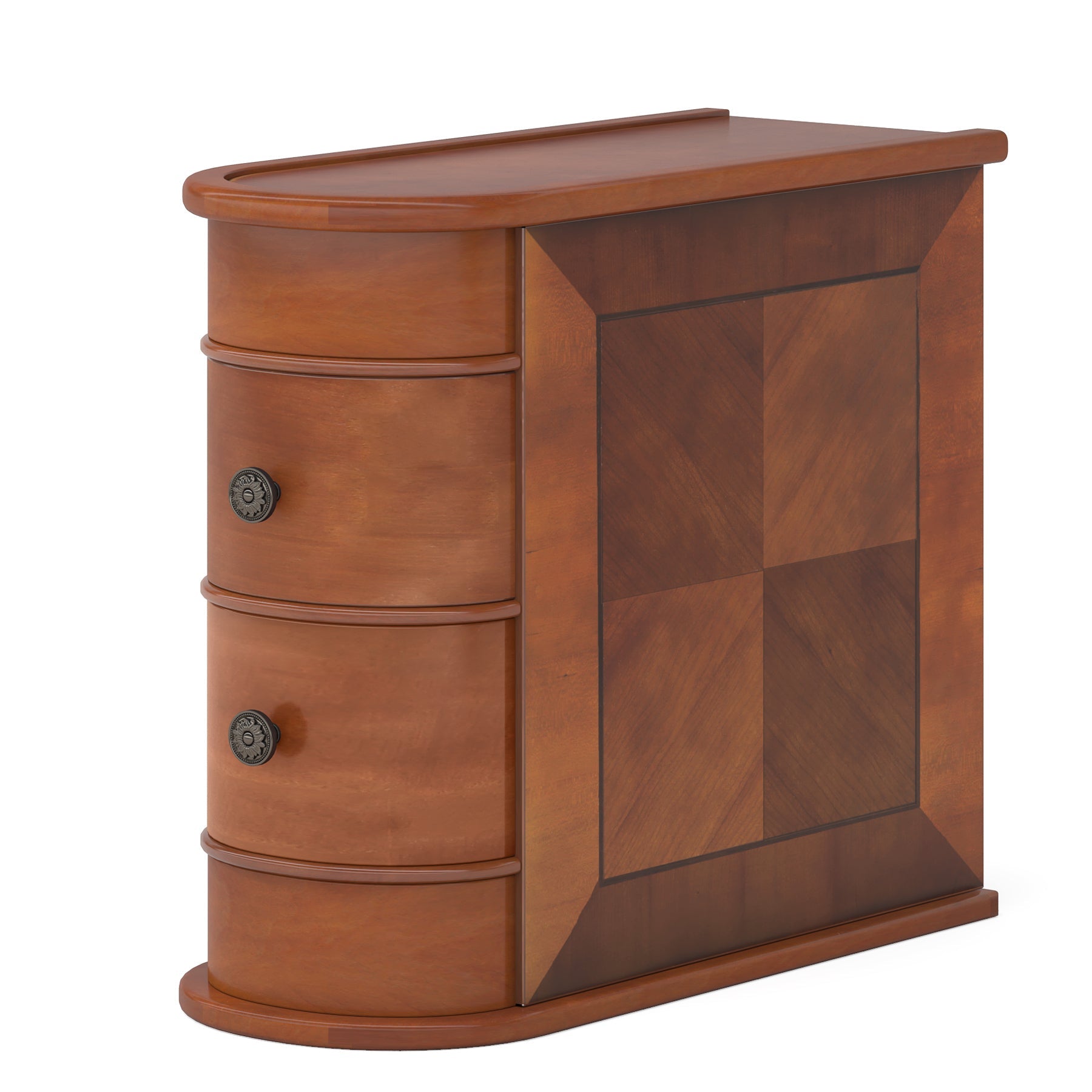 Tribesigns Table d'appoint vintage en bois, Table de canapé étroite à 2 tiroirs