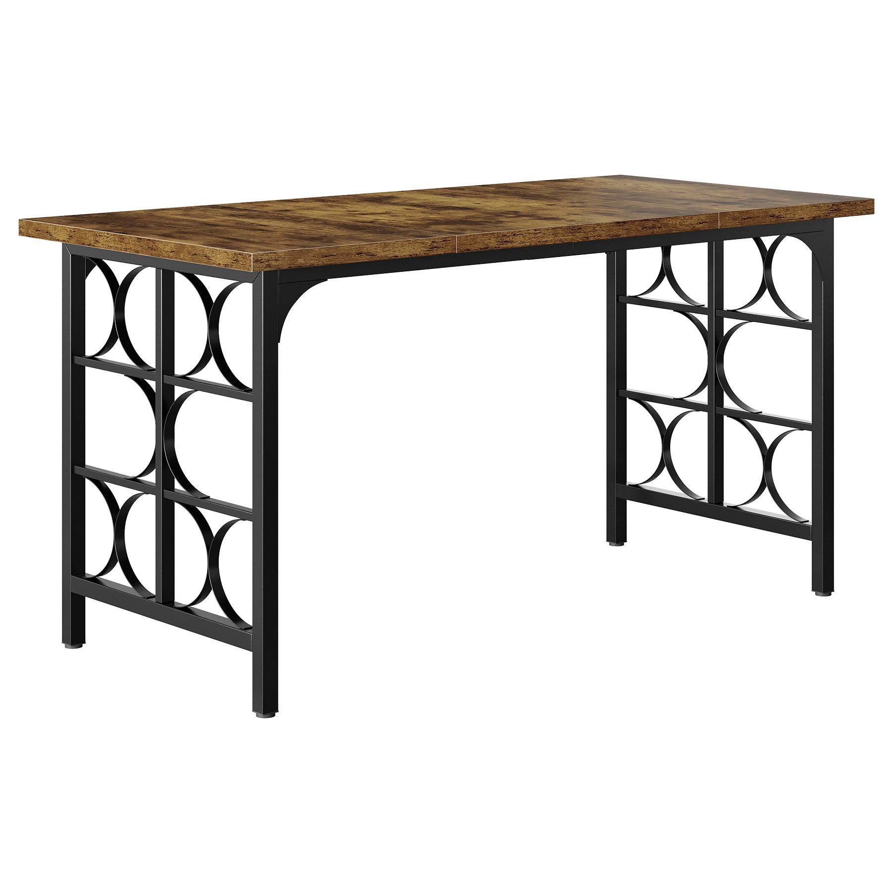 Tribesigns Bureau Ordinateur en Bois 139 cm, Table de Bureau pour Ordinateur Portable avec Pieds en métal Robustes