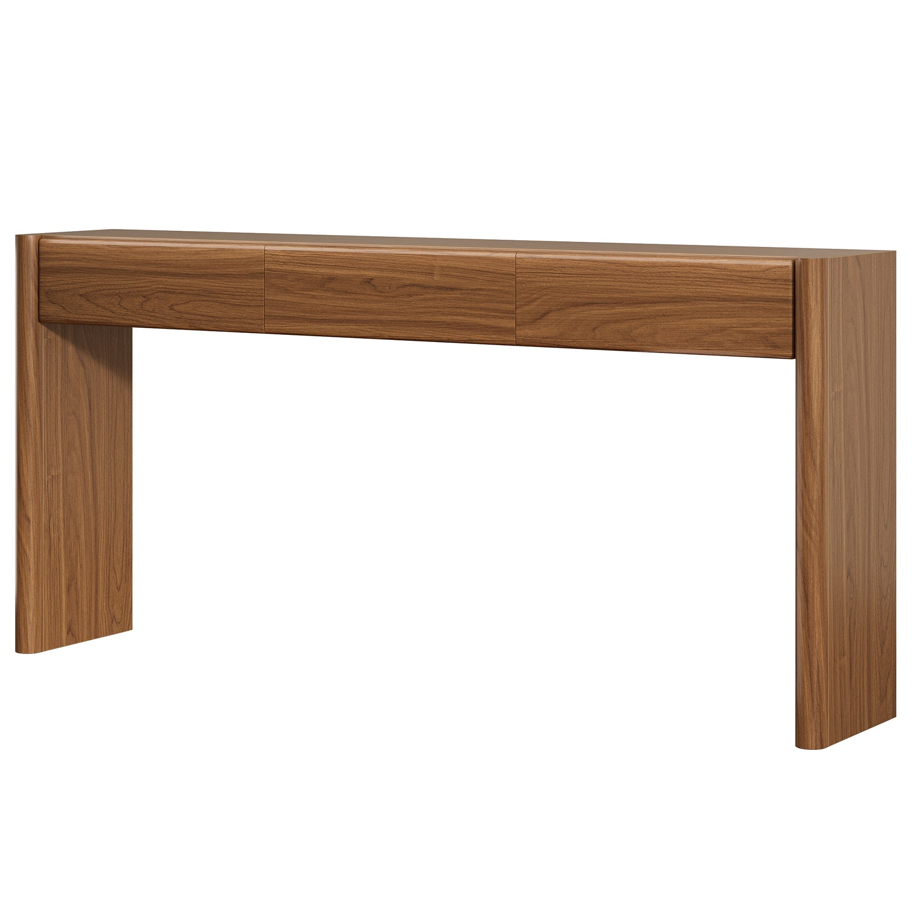 Tribesigns Console de 180 cm avec 3 tiroirs, Table d'entrée étroite marron vintage Table basse en bois avec étagère