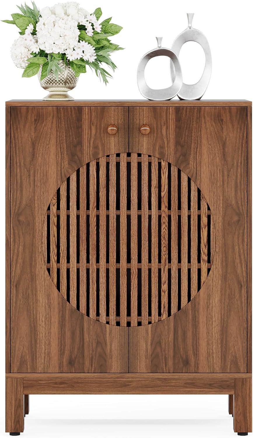 Tribesigns Crédence, Meuble de cuisine de style campagnard à 5 niveaux avec étagères amovibles