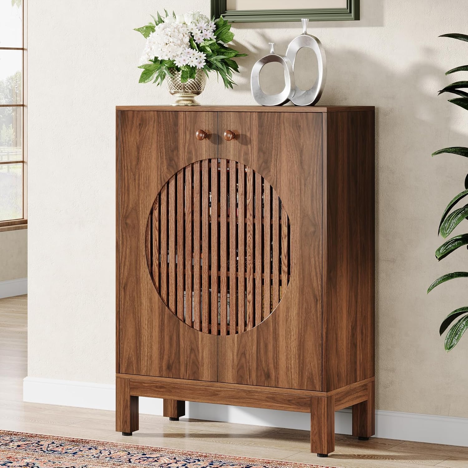 Tribesigns Crédence, Meuble de cuisine de style campagnard à 5 niveaux avec étagères amovibles