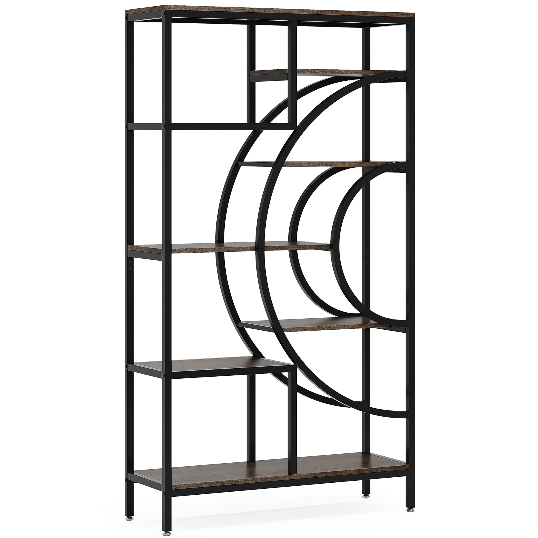 Tribesigns Bibliothèque géométrique, Étagères industrielles à 8 niveaux avec cadre en métal