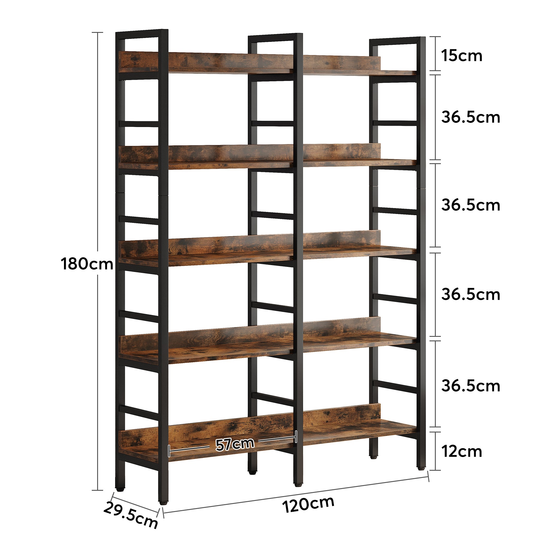Tribesigns Bibliothèque murale, Étagère à 5 niveaux Étagère autoportantes ouverte