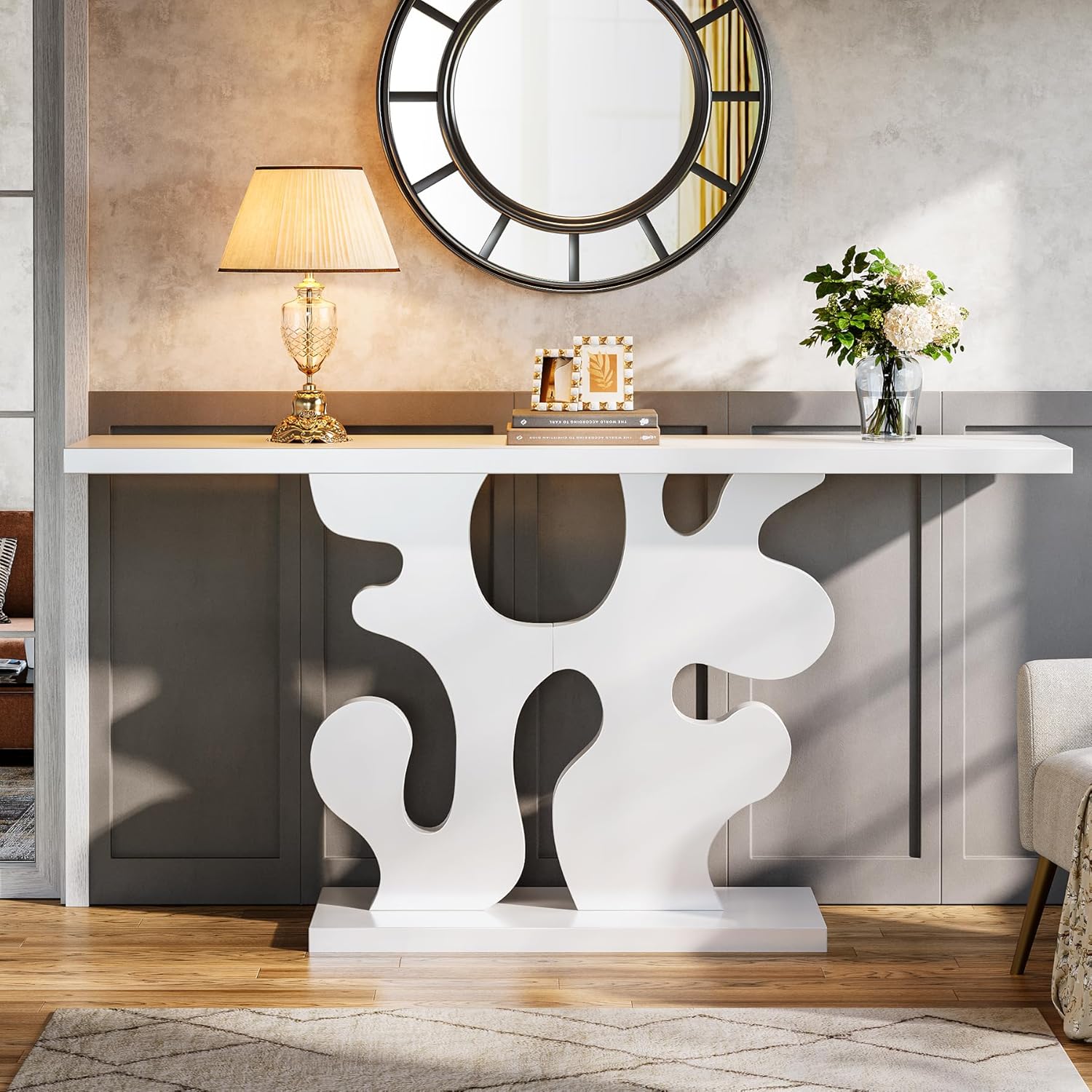 Tribesigns Console moderne pour entrée, Table basse étroite en bois pour salon, couloir, foyer