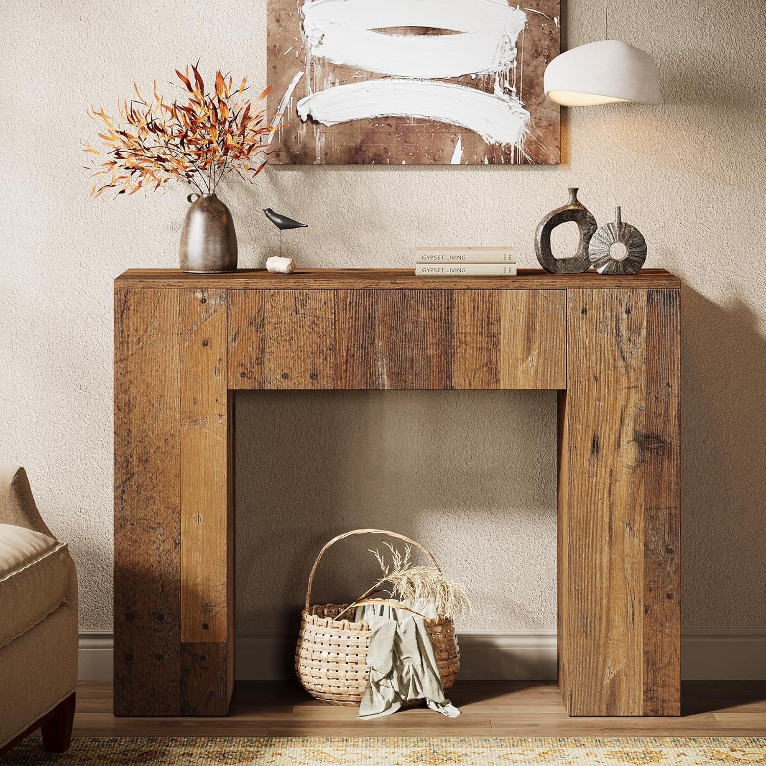 Tribesigns Table console avec tiroirs, Table d'appoint étroite Table de couloir pour petits espaces