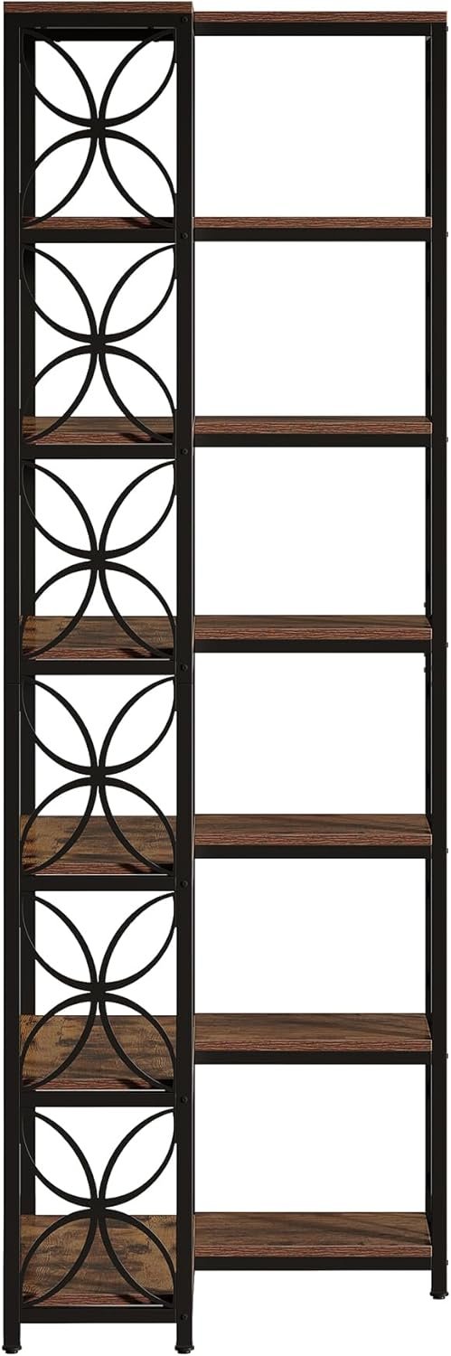 Tribesigns Étagère d'angle à 6 compartiments de 200 cm de haut avec compartiments ouverts et cadre en métal