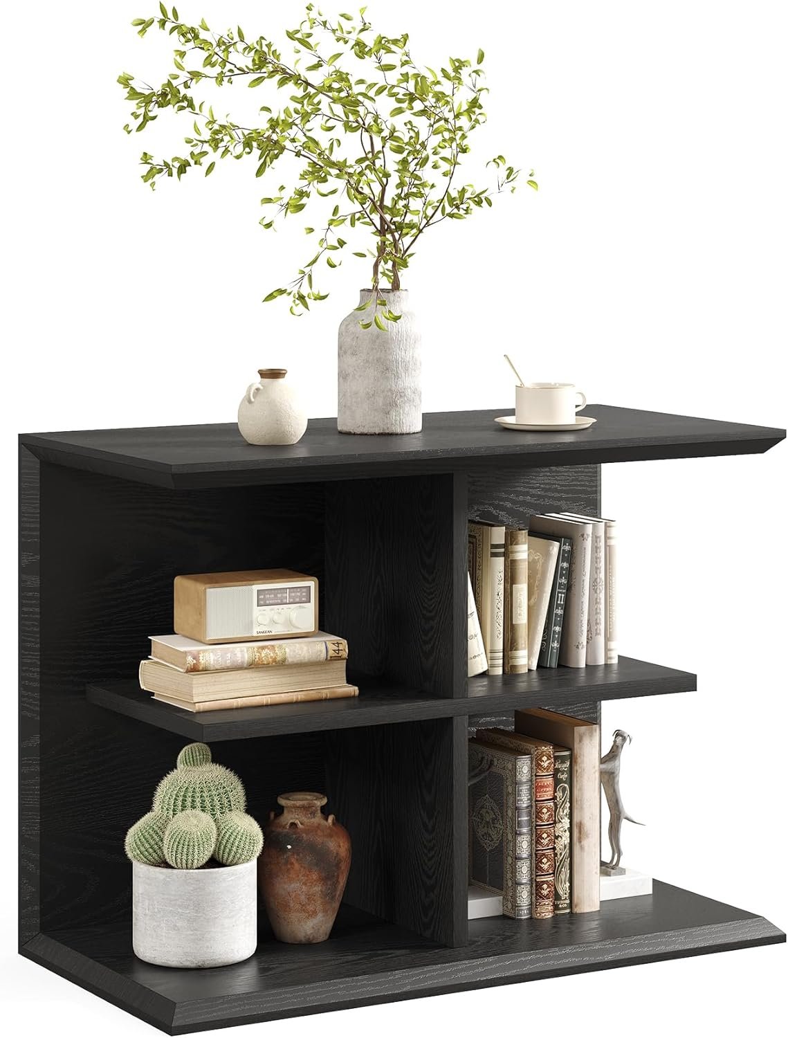 Tribesigns Table d'appoint avec 4 étagères, Table basse industrielle Table de chevet pour salon