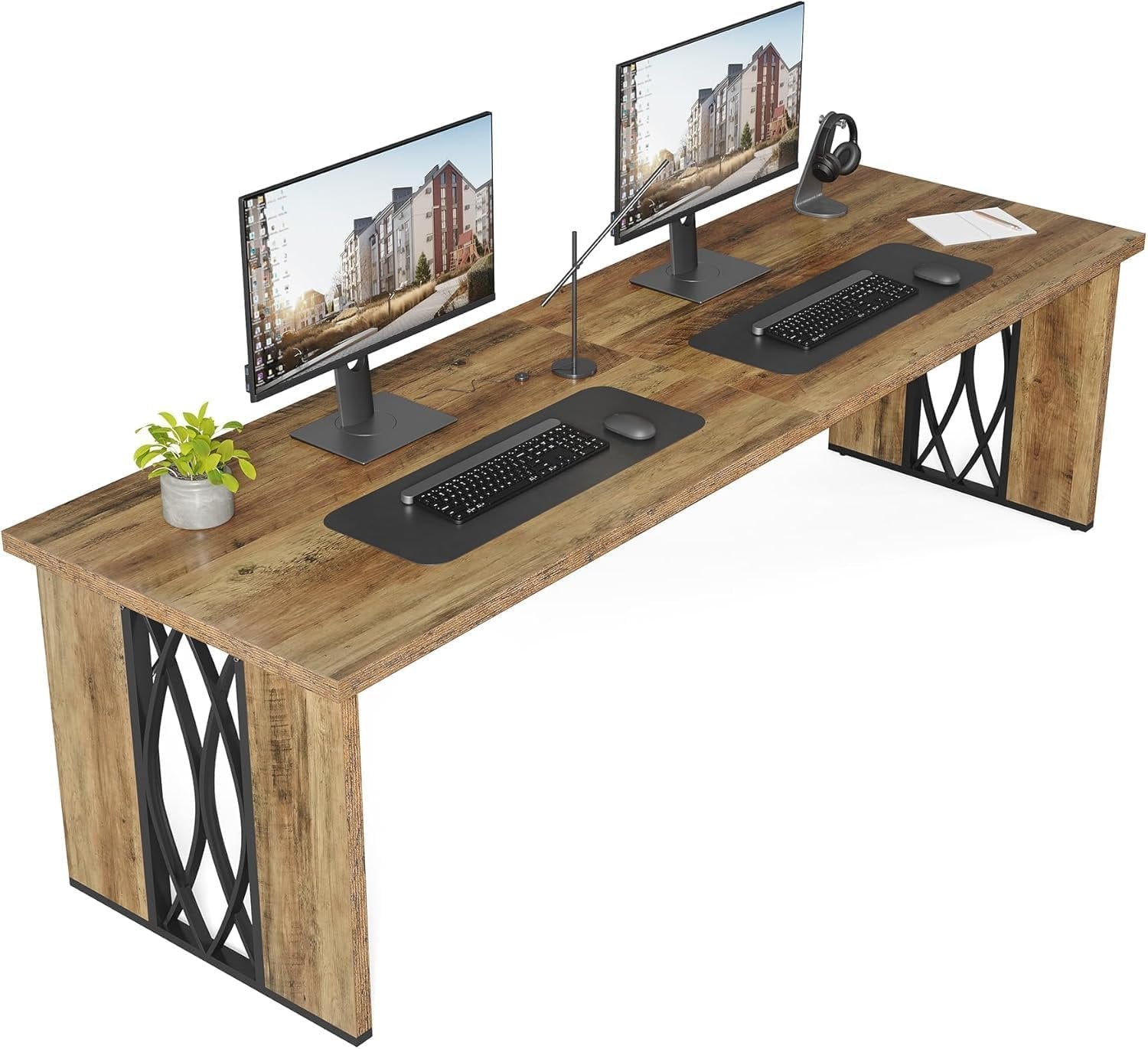 Tribesigns Bureau d'ordinateur, Double long Table de conférence pour la maison et le bureau