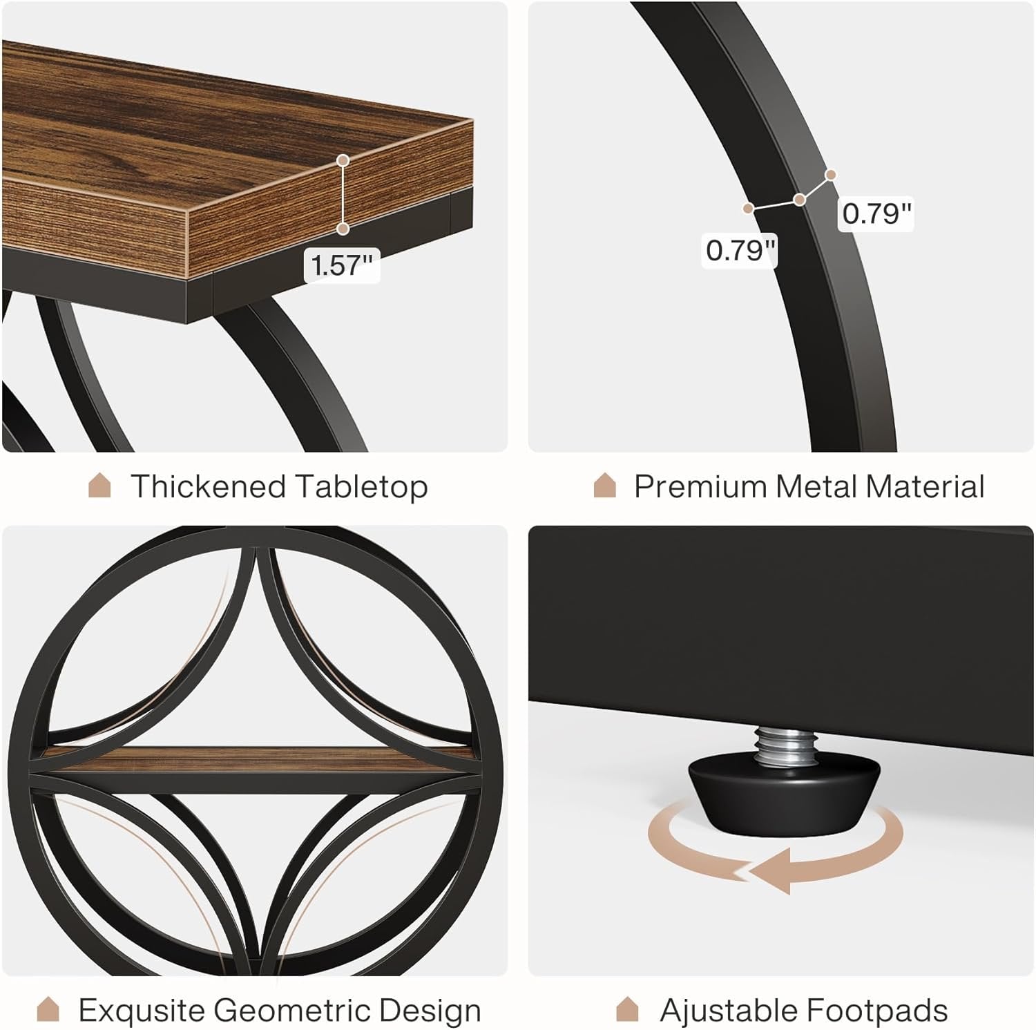 Tribesigns Table d'appoint pour salon, Petite table d'appoint étroite avec rangement à 3 niveaux