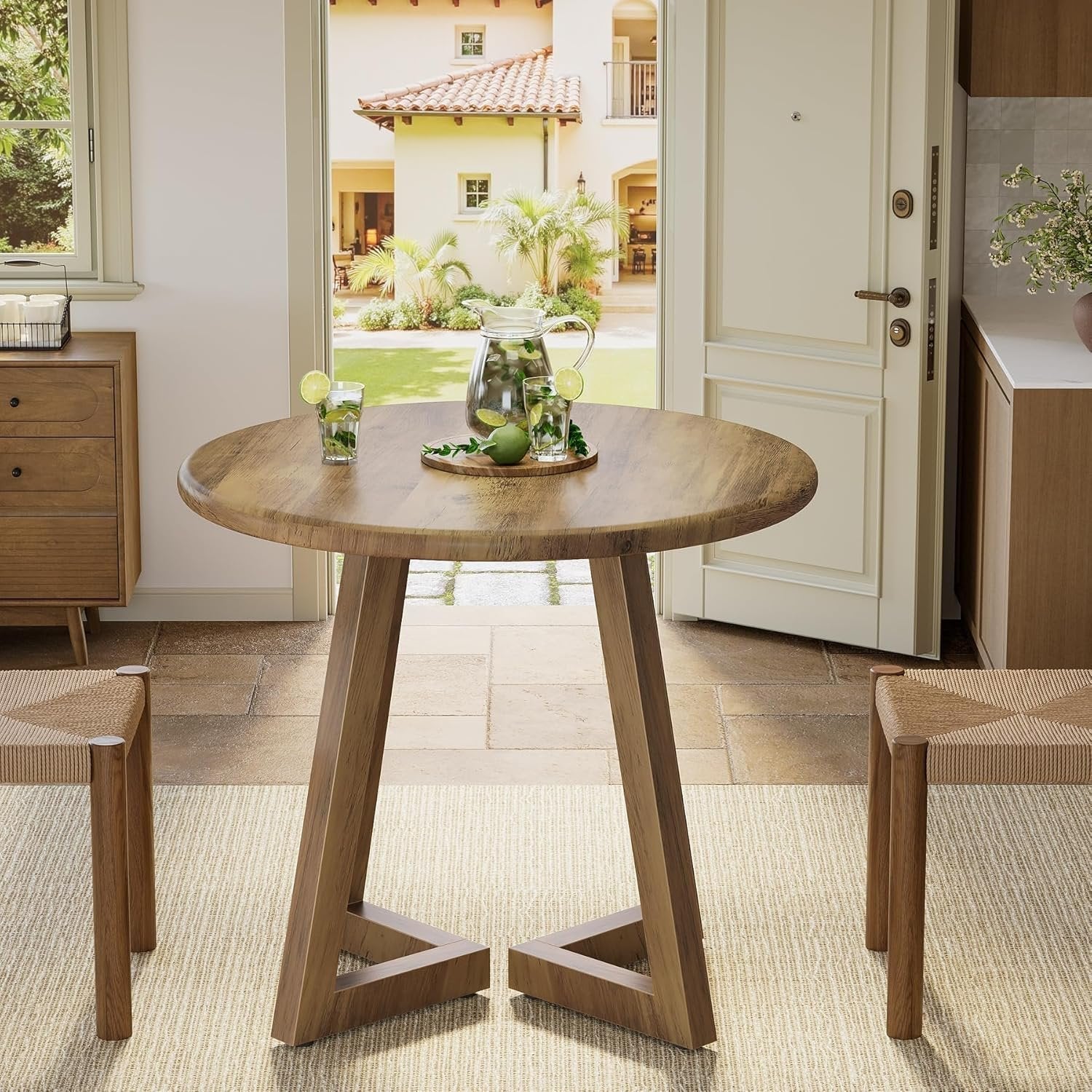 Tribesigns Table de salle à manger ronde pour 2 à 4 personnes idéale pour la cuisine et la salle à manger