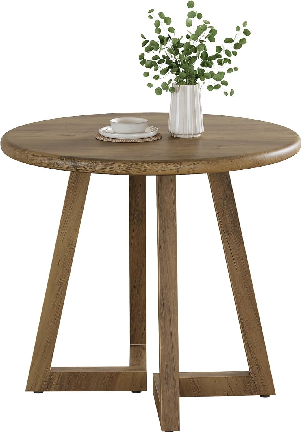 Tribesigns Table de salle à manger ronde pour 2 à 4 personnes idéale pour la cuisine et la salle à manger