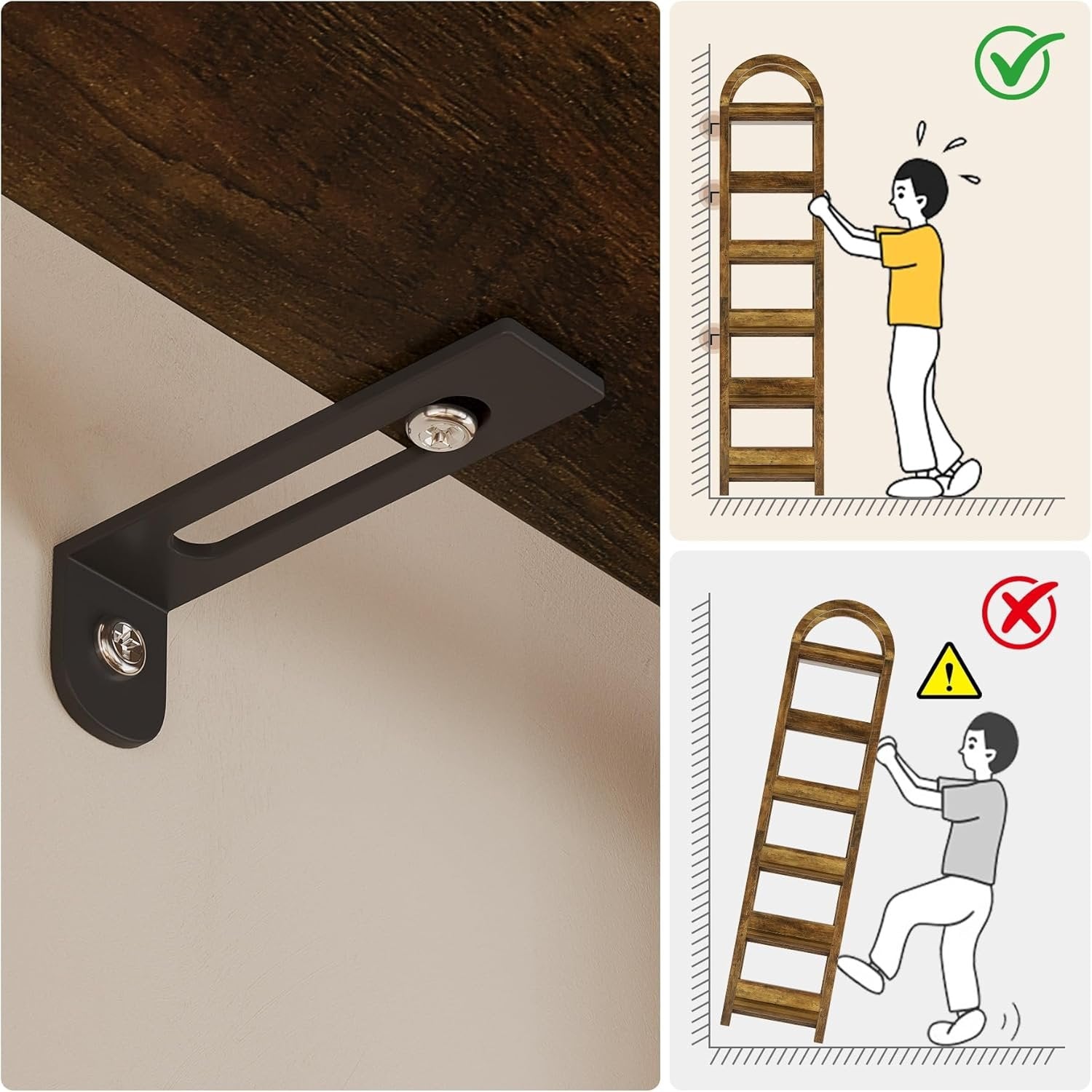 Tribesigns Bibliothèque 6 Niveaux 180cm, Bois Étagère Bibliotheque livre ouverte arqué rack de rangement haut