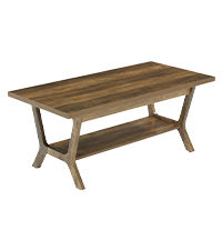 Tribesigns Table basse 120 cm avec étagère, Table de salon rectangulaire avec rangement style champêtre