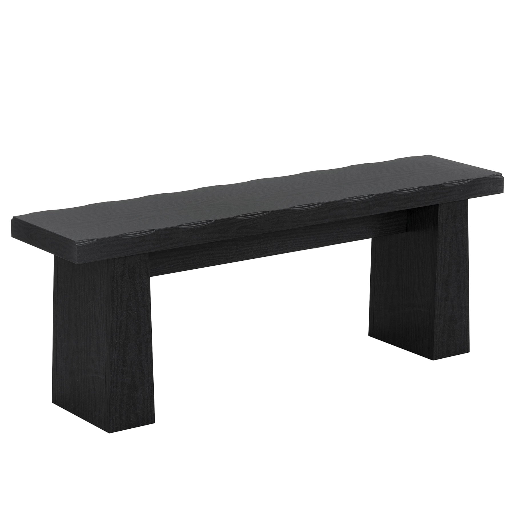Banc noir de 120 cm, Banc en bois moderne, Banc de salle à manger polyvalent au design minimaliste