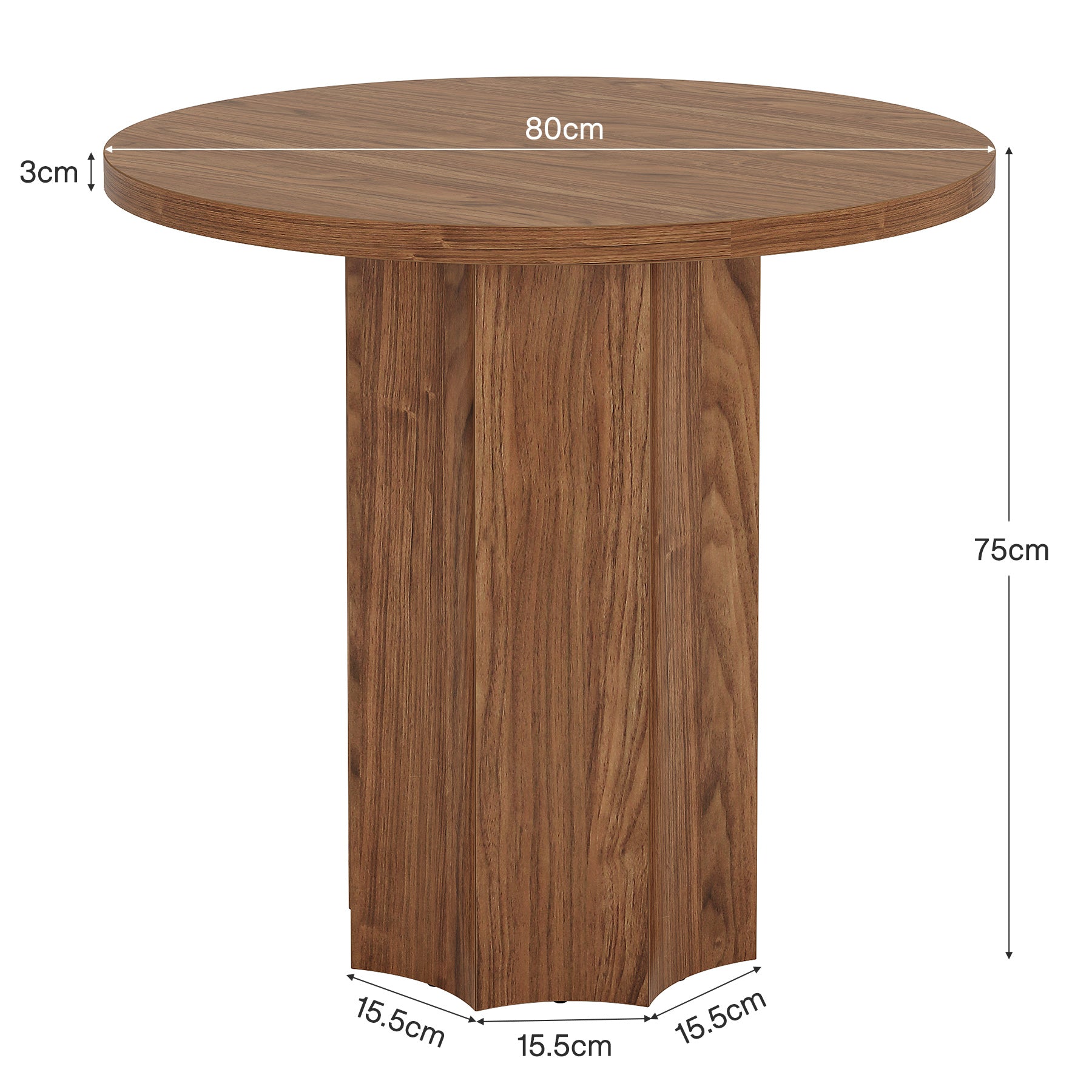 Tribesigns Table à Manger Ronde, 80 cm Table de Cuisine pour 4 Personnes pour Salle à Manger