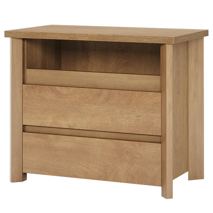 Tribesigns Table de chevet en bois, Table de chevet de style campagnard avec 3 tiroirs