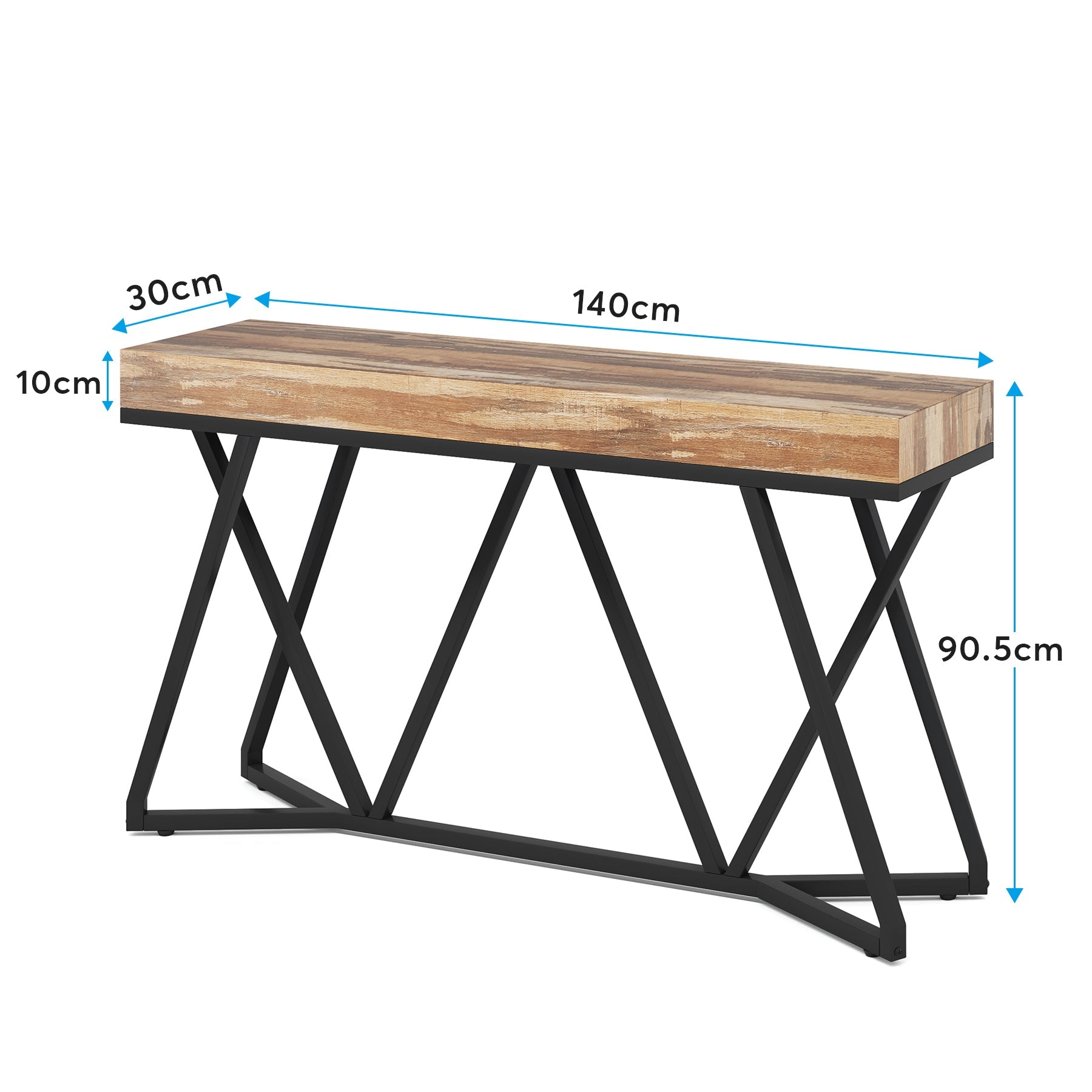 Tribesigns Table console en bois , Console d'entrée avec base en métal Unique Table Basse