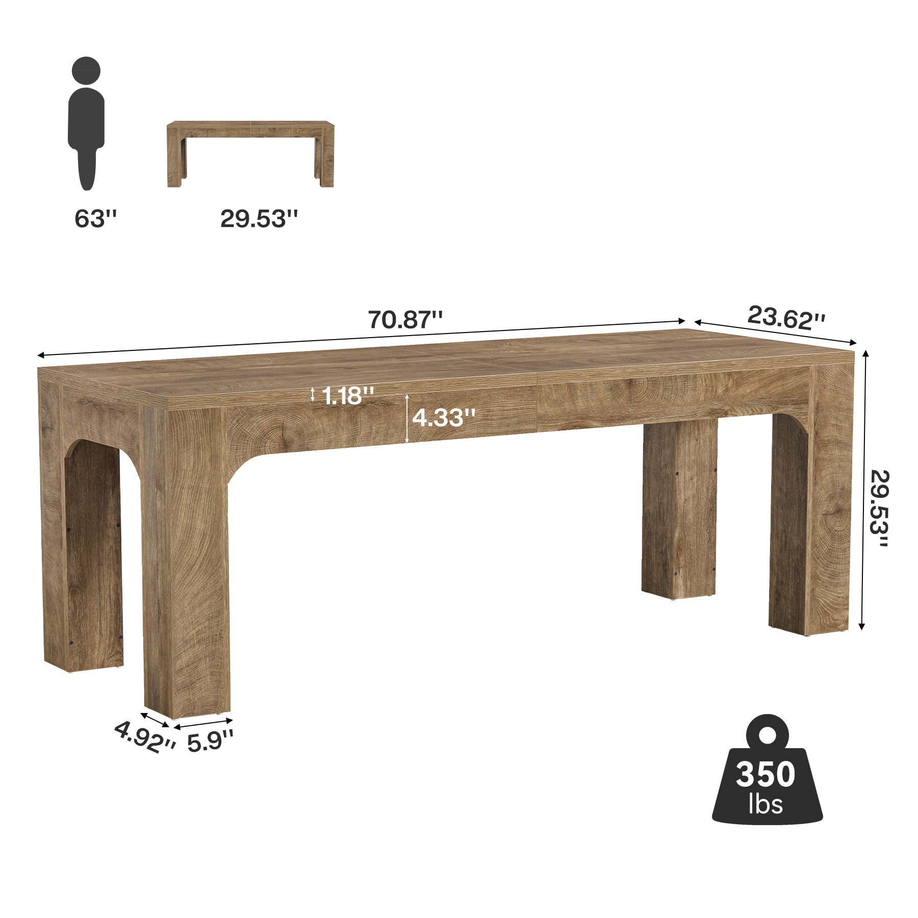Bureau pour 2 personnes 180 cm, Bureau double pour bureau à domicile et bureau