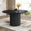 Tribesigns Table de salle à manger ronde, Table de cuisine de style campagnard de 120 cm avec piètement en métal pour 4 personnes