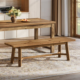 Banc de salle à manger rustique en bois massif 140 cm, long banc de cuisine 3