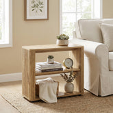 Table d'appoint étroite à 3 étagères, Table de chevet aspect bois pour petites chambres 3