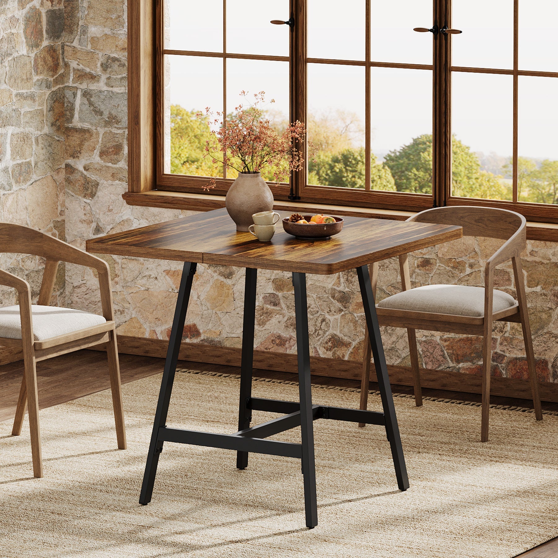 Tribesigns Table de salle à manger carrée de 79 cm pour 2 à 4 personnes, Table de cuisine pour petits espaces