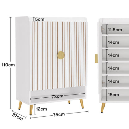 Tribesigns Meuble à chaussures avec portes, Armoire de rangement à 6 niveaux